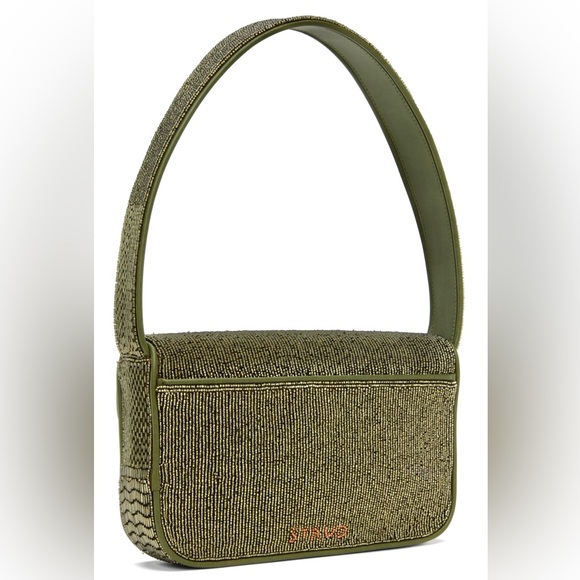 🌺🎉HP🎉🌺 NWT Staud Beaded Tommy Shoulder Bag Avocado - Picture 14 of 16